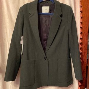 Aritzia Wilfred Mariposa Blazer Dark Charcoal Grey L